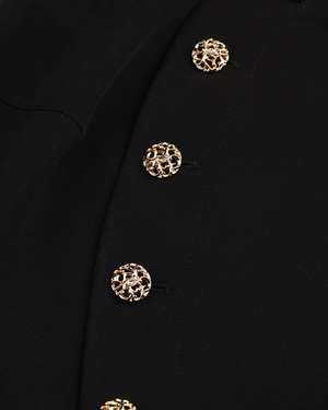 Black dress with gold decorative buttons on the front | COLLECTION - 8