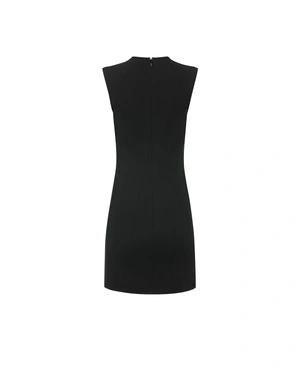 Black dress with striking cutouts at the neckline area | Dresses and Jumpsuits - 1