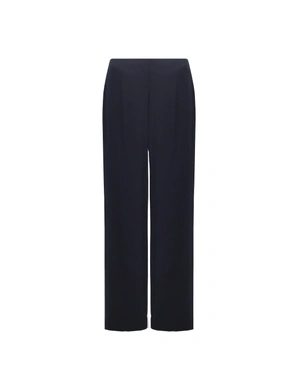 Crne elegantne pantalone sa ravnom nogavicom i elegantnim pojasom za vezivanje u struku | Pantalone i Helanke - 2