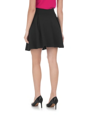 Jupe évasée noire à taille haute avec nœud | Jupes - 2