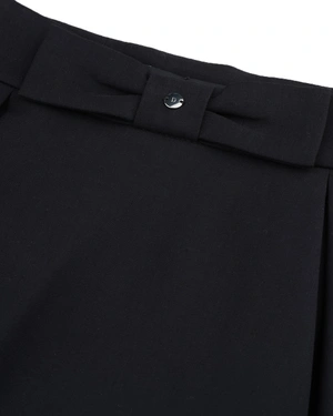 Jupe évasée noire à taille haute avec nœud | Jupes - 5