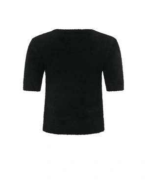 Black fluffy blouse | Casual - 1