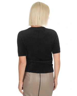 Black fluffy blouse | Casual - 4