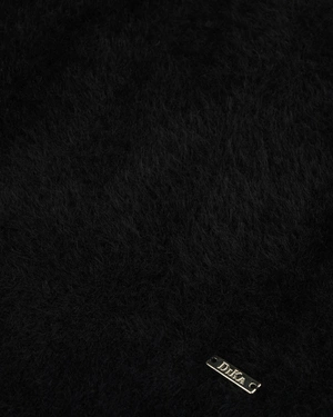Black fluffy blouse with long sleeves |  - 2
