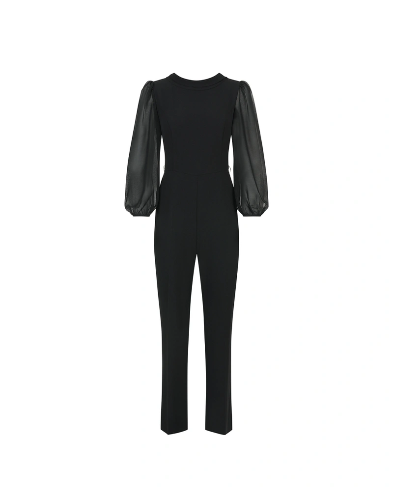 Black jumpsuit with mousseline sleeves | Dresses and Jumpsuits