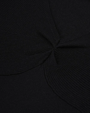 Top en maille noir, à décolleté en V avec fronces et éclat de lurex | Mailles - 6