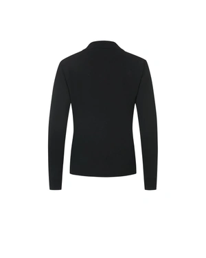 Black knitted blazer with lapel and single-breasted fastening | Jackets and Blazers - 1