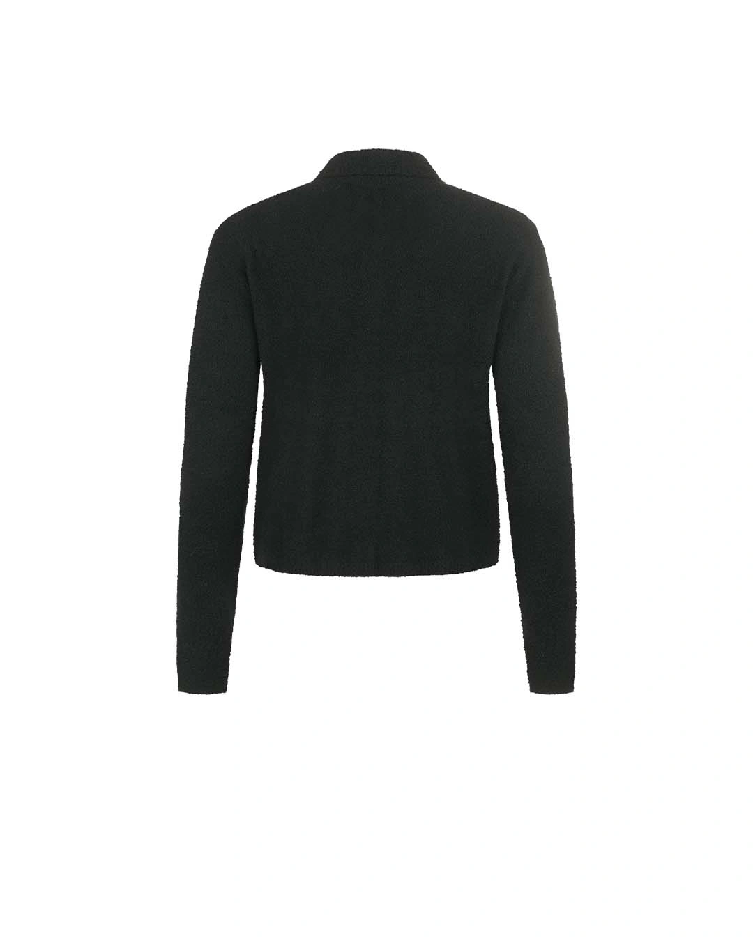 Black knitted cardigan with a collar and buttons - see Price on