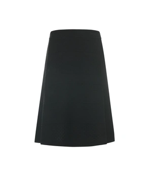 Black knitted skirt with a subtle A-line silhouette | Knitwear - 4