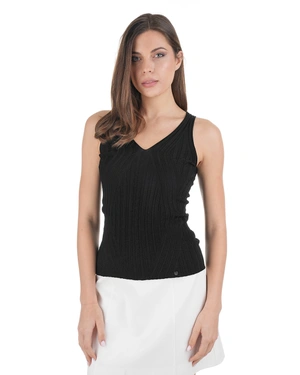 Трикотажен черен топ от FSC вискоза | Пуловери - 7