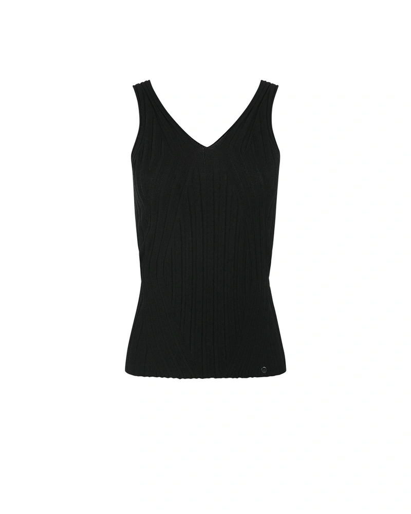 Black knitted top made of FSC-certified viscose | Knitwear
