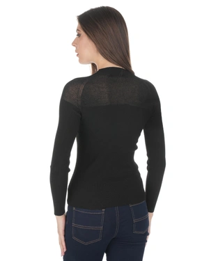 Black knitted top made of viscose and cotton | Knitwear | Dika.rs - 3 Black knitted top made of viscose and cotton | Knitwear - 3