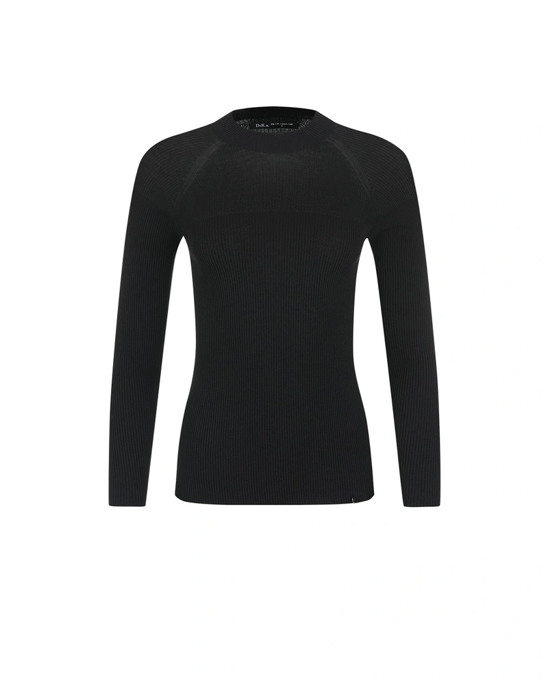 Black knitted top made of viscose and cotton | Knitwear