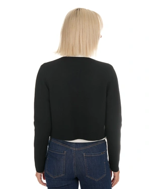 Cardigan negru tricotat pentru femei, cu design minimalist | Cardigane - 3