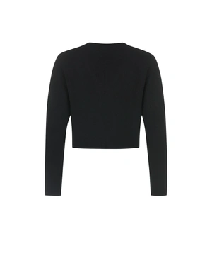 Cardigan negru tricotat pentru femei, cu design minimalist | Cardigane - 4