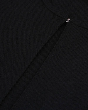 Cardigan negru tricotat pentru femei, cu design minimalist | Cardigane - 5
