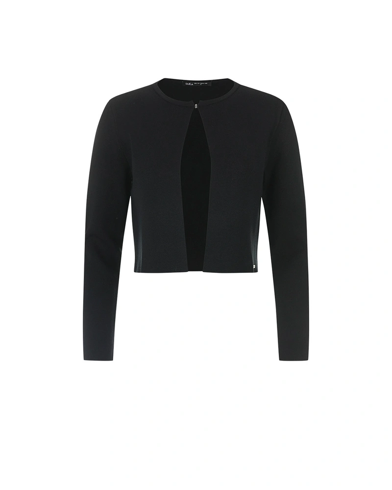 Cardigan negru tricotat pentru femei, cu design minimalist | Cardigane
