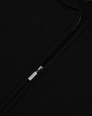 Cardigan negru tricotat pentru femei cu fermoar | Cardigane - 5