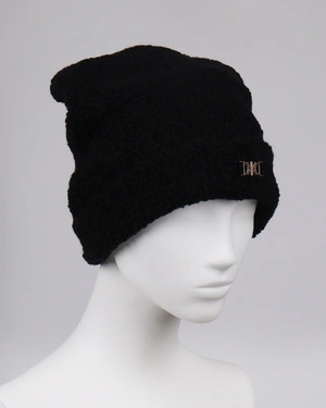 Black knitted wool hat with logo | Scarfs and Hats - 1