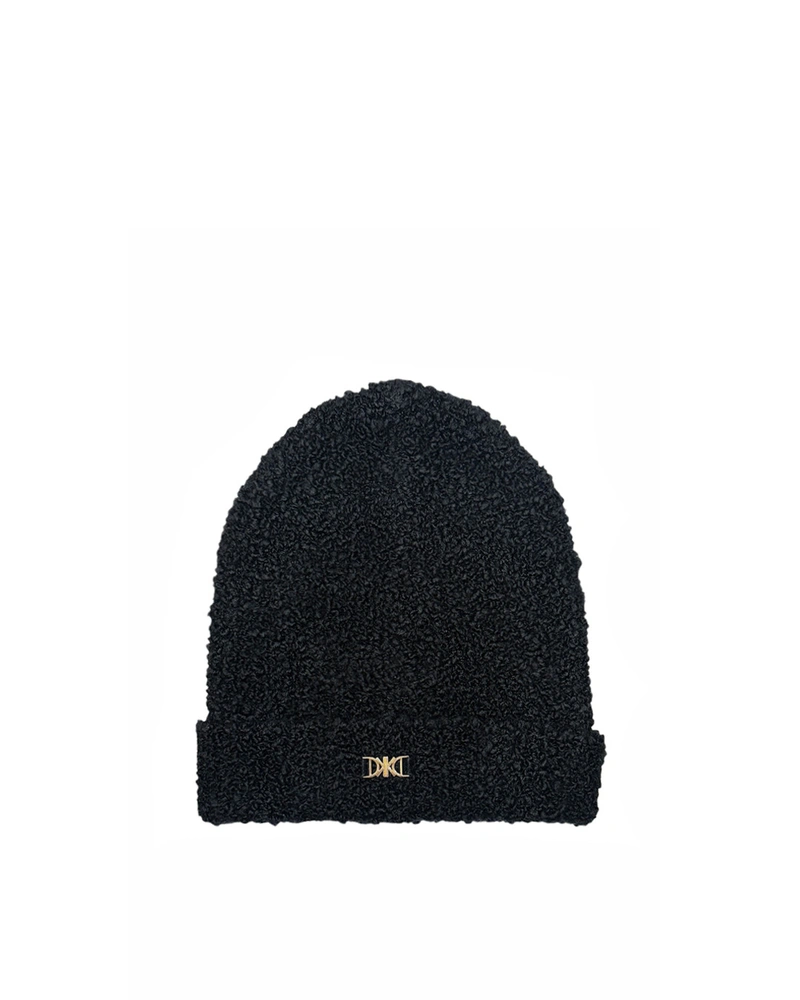 Black knitted wool hat with logo | Scarfs and Hats