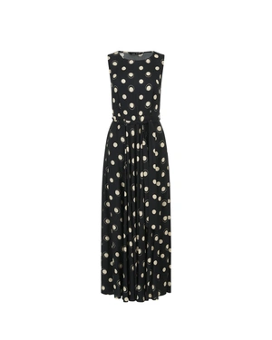 Black long dress with beige polka dots | COLLECTION - 6