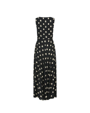 Black long dress with beige polka dots | COLLECTION - 7
