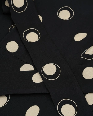 Black long dress with beige polka dots | COLLECTION - 8