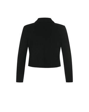 Black lurex bolero with satin ribbon | Jackets and Coats | Dika.ge - 1 Black lurex bolero with satin ribbon | Jackets and Coats - 1