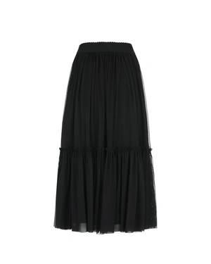 Jupe longue noire avec volant | Casual - 4