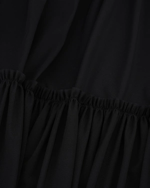 Jupe longue noire avec volant | Casual - 5