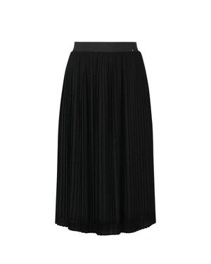 Black midi skirt in fine pleated chiffon | COLLECTION - 6