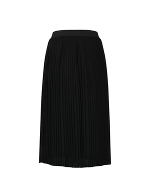 Black midi skirt in fine pleated chiffon | COLLECTION - 7