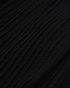 Black midi skirt in fine pleated chiffon | COLLECTION - 8