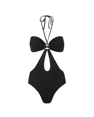 Black one-piece swimsuit with striking side cutouts | Beach collection | Dika.test Black one-piece swimsuit with striking side cutouts | Beach collection