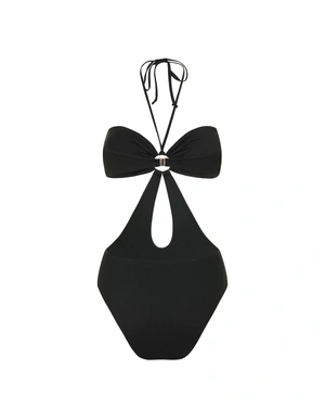 Black one-piece swimsuit with striking side cutouts | Beach collection | Dika.test - 1 Black one-piece swimsuit with striking side cutouts | Beach collection - 1