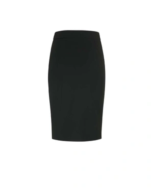 Black pencil skirt with white accent at front | Skirts - 1