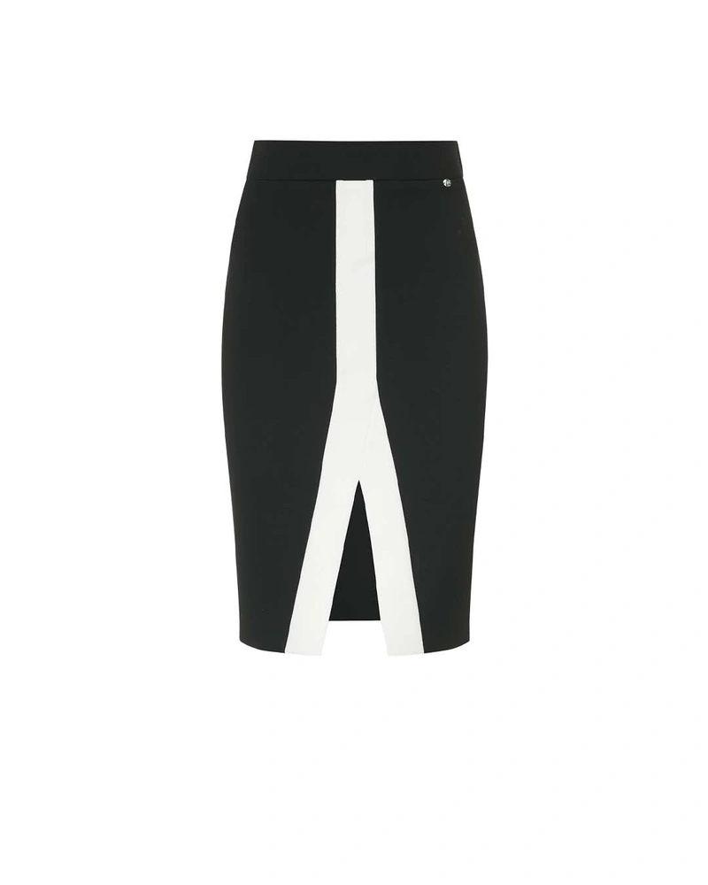 Black pencil skirt with white accent at front | Skirts and Shorts