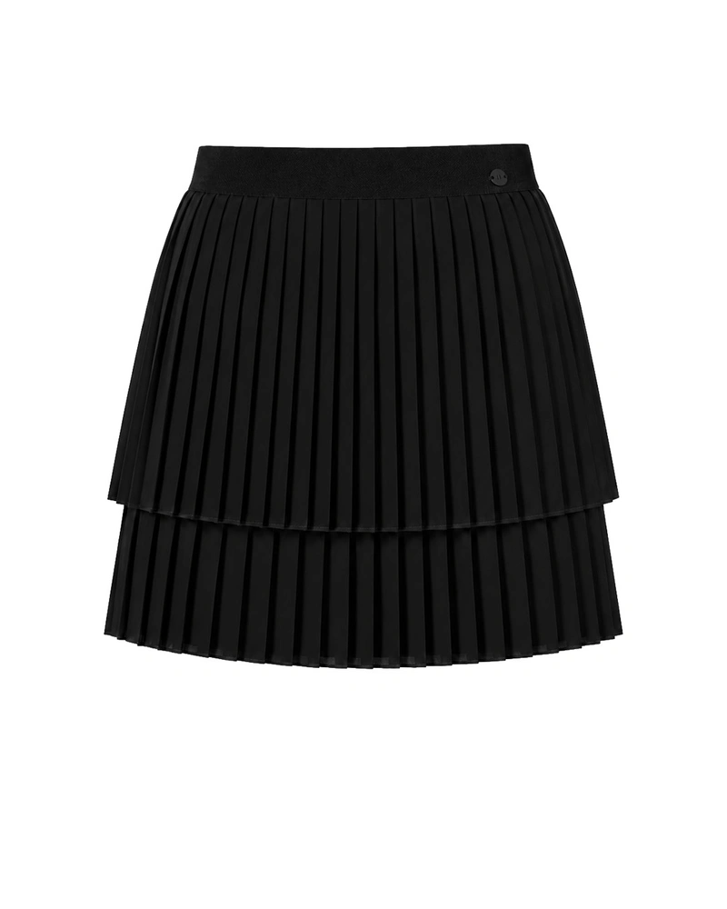 Fustă mini plisată neagră cu o siluetă modernă | Fuste | Dikastore.ro Fustă mini plisată neagră cu o siluetă modernă | Fuste