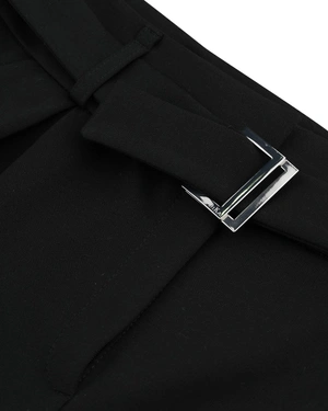 Черни шорти с басти и текстилен колан | КОЛЕКЦИЯ - 8