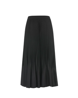 Black pleated skirt with a below-the-knee length | Skirts - 3