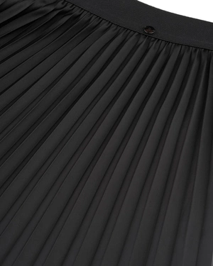 Black pleated skirt with a below-the-knee length | Skirts - 4