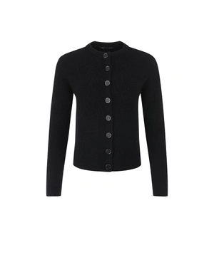 Black pure wool cardigan with gold buttons | Cardigans | Dika.bg Black pure wool cardigan with gold buttons | Cardigans
