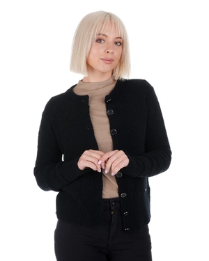Black pure wool cardigan with gold buttons | Cardigans | Dika.bg - 2 Black pure wool cardigan with gold buttons | Cardigans - 2