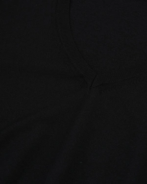 Black rayon top with crew neck and long sleeves | Knitwear - 4