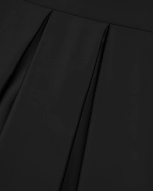 Black retro satin skirt below the knee | Skirts - 9