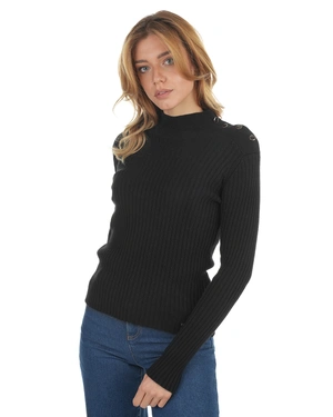 Черно рипсено поло с ангора бленд | КОЛЕКЦИЯ - 13