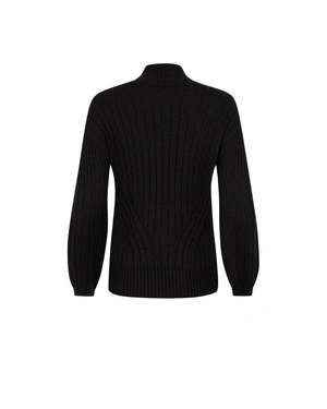 Black seamless knitted sweater with high neck | Pullovers | Dika.ge - 4 Black seamless knitted sweater with high neck | Pullovers - 4