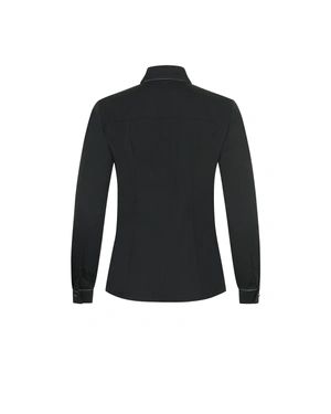 Black shirt with collar and cuff detail | Shirts - 1