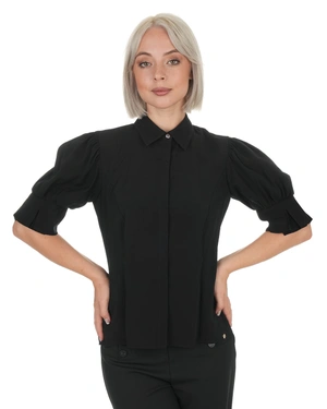 Black shirt with short puff sleeves | COLLECTION - 8