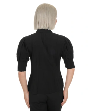 Black shirt with short puff sleeves | COLLECTION - 9